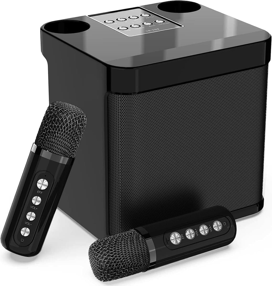 Karaoke set voor volwassenen met draagbare Karaoke Machine 2 draadloze microfoon Bluetooth PA-systeem - USB TF AUX - Home Party Ourdoor Kerstcadeaus karaoke set voor volwassenen — afbeelding 1