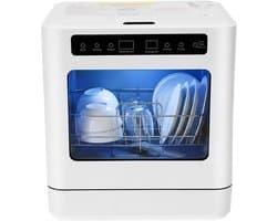 Mini Vaatwasser - Compacte Spoelmachine - Servies Reinigen - 4 Wasprogramma's - 39 x 43 x 46 cm - Wit