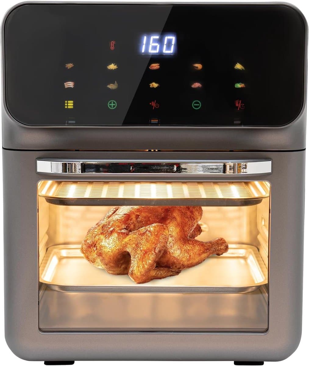 Elektrische Oven - Heteluchtfriteuse Stoom - Snel Koken - Visueel Touchscreen - Compact Formaat - Zwart — afbeelding 1