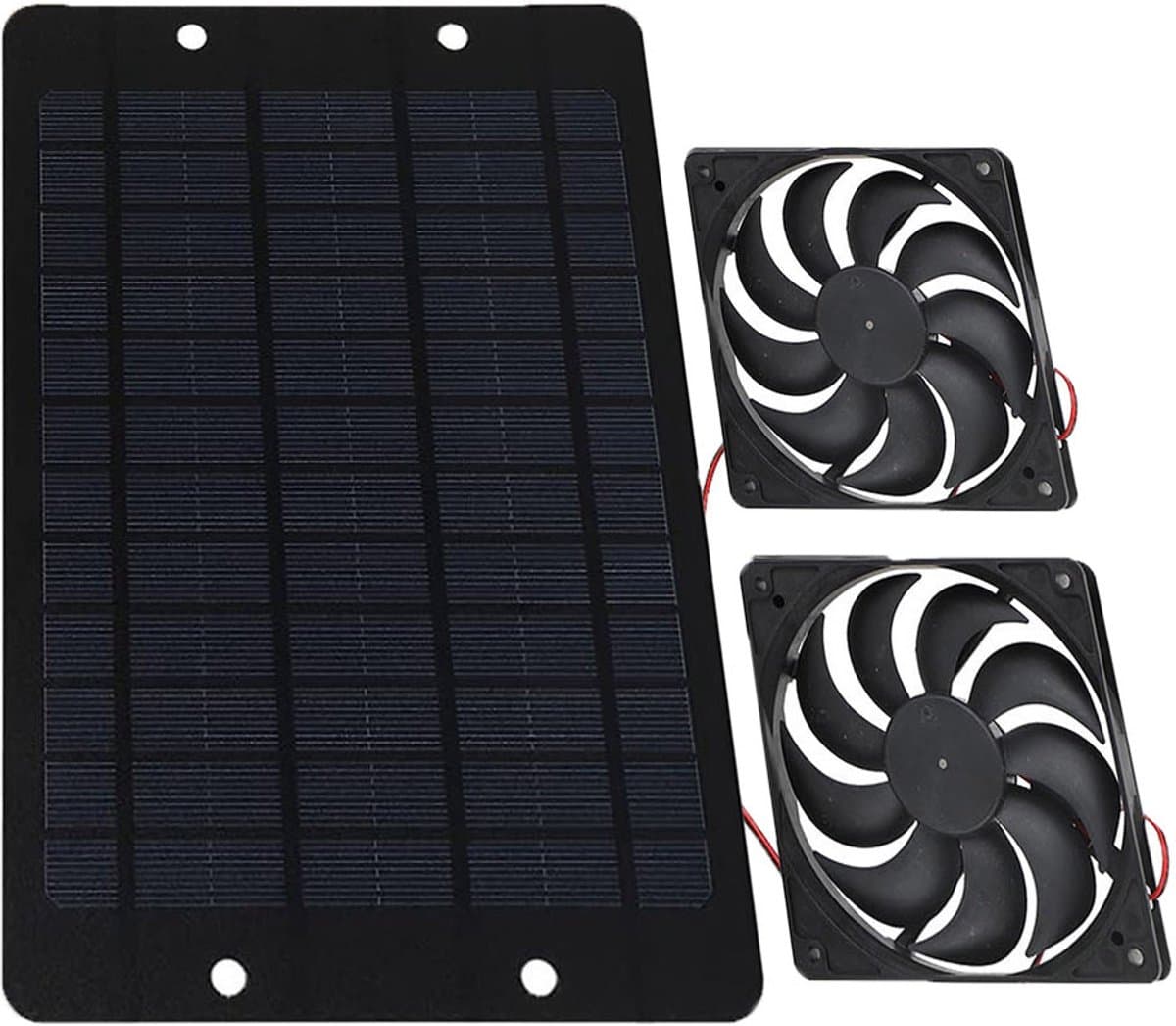 10W 12V 2A Zonneventilator, Dubbel Ontwerp, Waterdicht, Stille Warmteafvoer, Geschikt voor Kas & Kippenhok — afbeelding 1