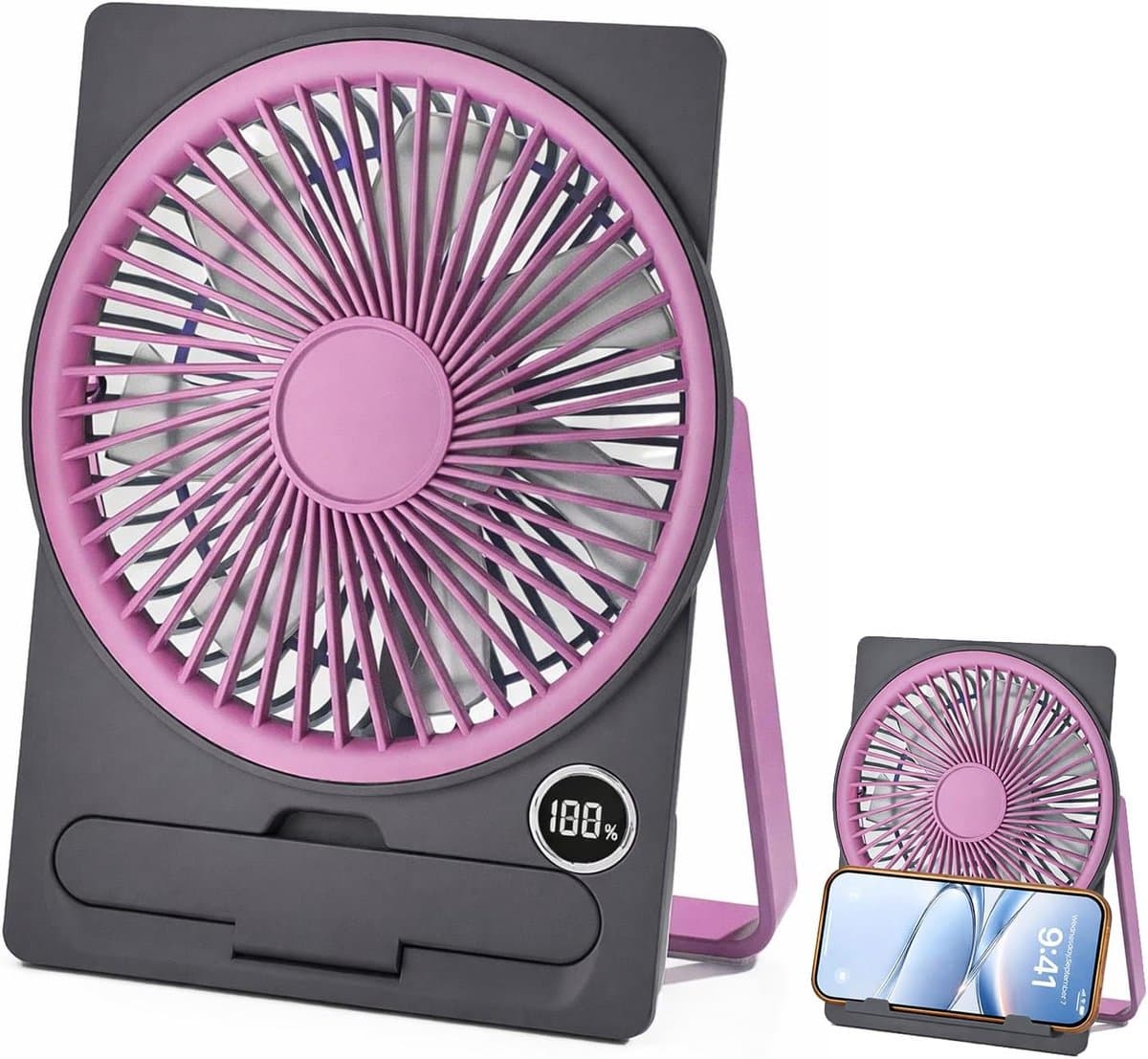 longziming -Draagbare Ventilator - Reizewaaier - Tafelventilator - 180° Draaibaar - Ophangbaar Design - Duurzaam Plastic - Fluisterstil Motor - Ideaal Voor Reizen - 1 Stuk — afbeelding 1