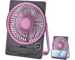 longziming -Draagbare Ventilator - Reizewaaier - Tafelventilator - 180° Draaibaar - Ophangbaar Design - Duurzaam Plastic - Fluisterstil Motor - Ideaal Voor Reizen - 1 Stuk