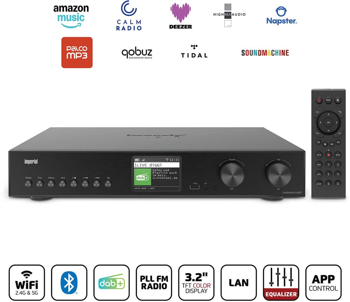 Imperial DABMAN i510 BT - Multifunctionele Radio - DAB+ / FM Radio - Internetradio - Bluetooth - Zwart — afbeelding 1