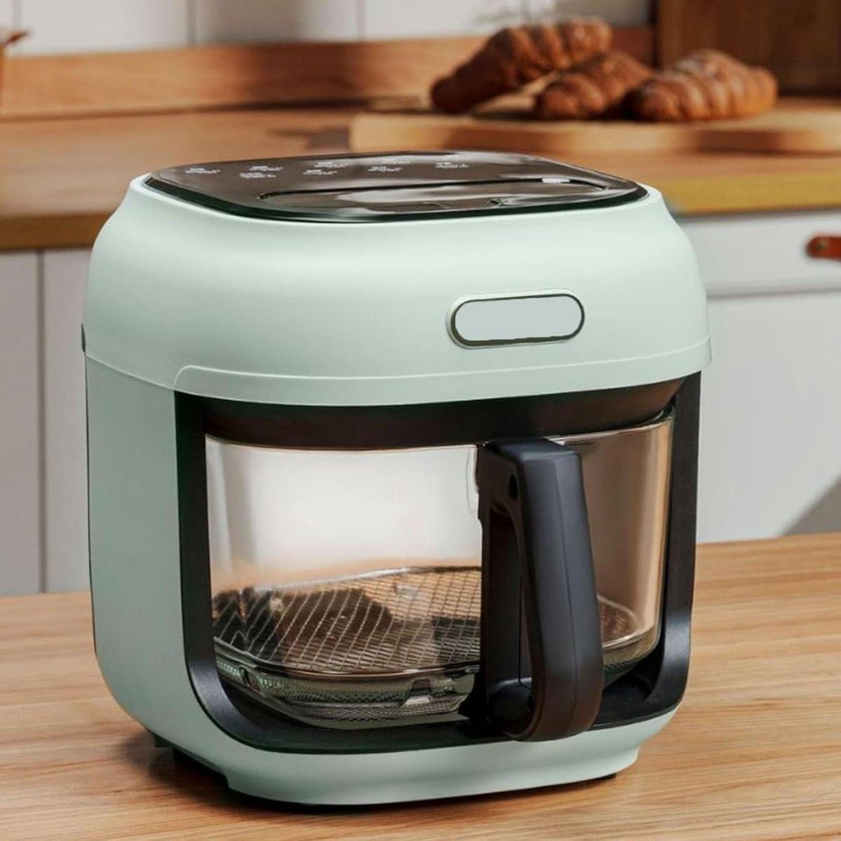 Verticale luchtfriteuse - Digitale oven - Gezond koken - Zichtbaar glas - 4 liter - Groen — afbeelding 1