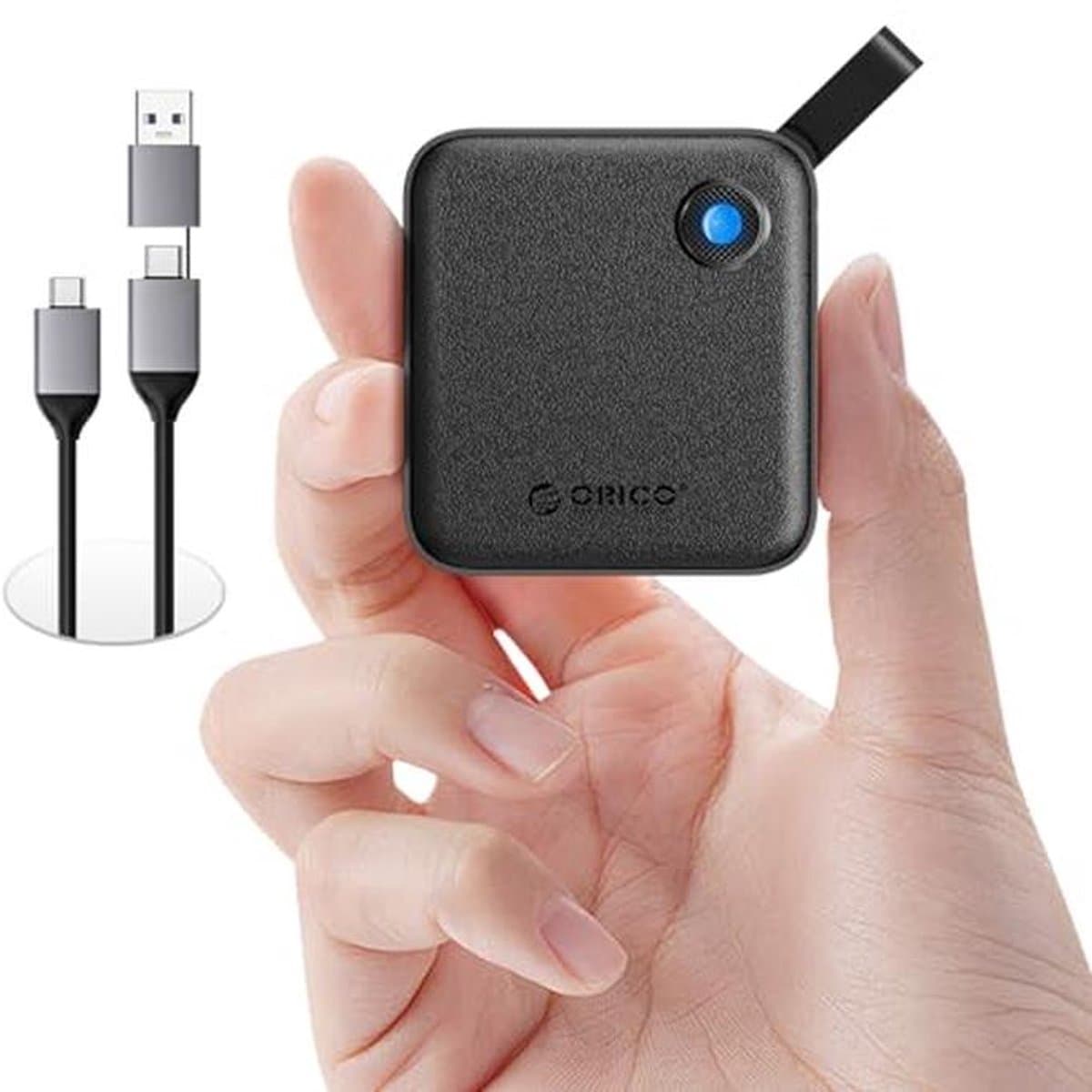 Externe SSD 2TB met 2-in-1 USB-C kabel - Draagbare solid state drive voor smartphones, tablets en PC's — afbeelding 1