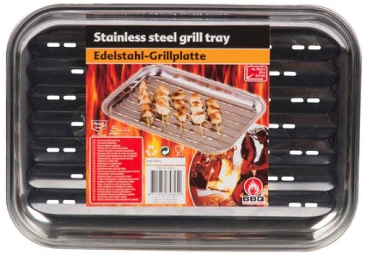 BBQ Grillplaat RVS 34,5 x 24 cm — afbeelding 1