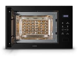 Klarstein Magnetron Velaire inbouwmagnetron met grill – 25 l, 850 W & 1200 W grill, 8 programma's, touchbediening, roestvrij staal, inbouwmagnetron, zwart - 25L - voor Keuken - Timer - RVS - Aluminium glas Display - Microwave