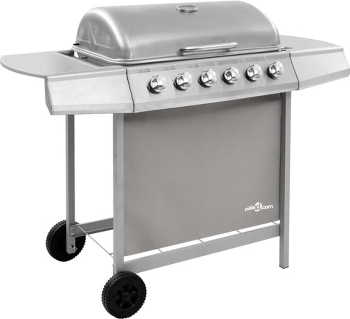 vidaXL Gasbarbecue met 6 branders zilverkleurig — afbeelding 1