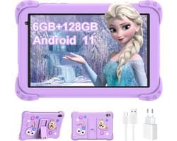 SnelShoppen - 8 Inch Kids Tablet 128GB Android 11.0 met Parental Control, 6GB RAM, TF256GB Ondersteuning, Touchscreen, 1280x800 HD, 4000mAh, Bluetooth