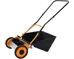 Handgrasmaaier - Loopmaaier Grasvanger - Gras Maaien - Zonder Elektriciteit - 40 cm Snijdbreedte - Oranje Zwart