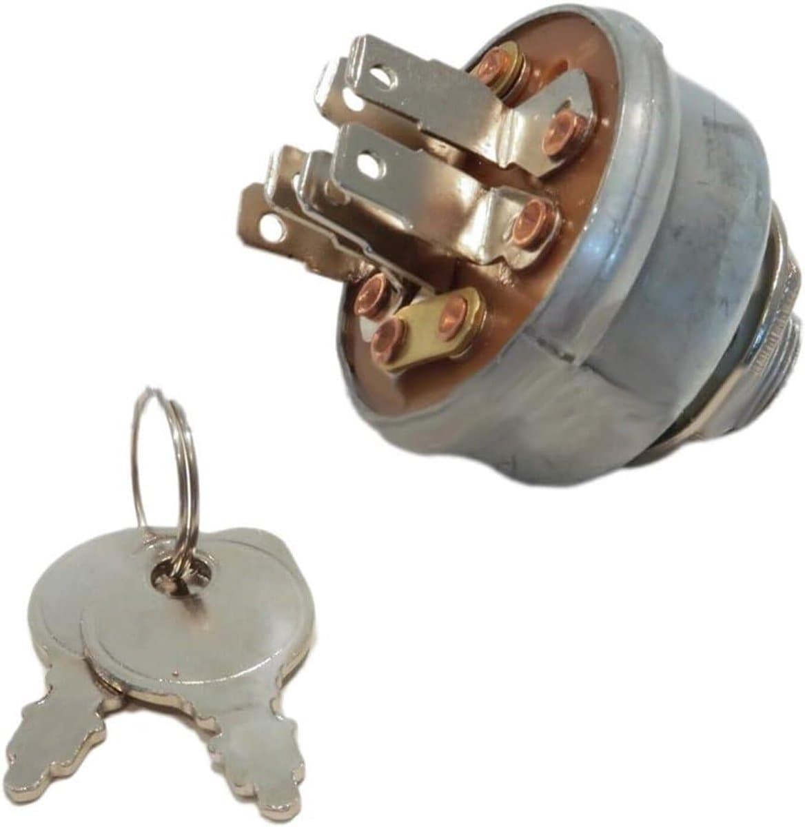 Vervangende Grasmaaier Schakelaar - Contactschakelaar Starter - Grasmaaier Starten - Met 2 Sleutels - 1 5/8 inch - Zilver — afbeelding 1