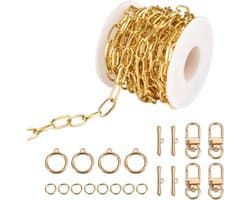 Ovale ketting choker van roestvrij staal met paperclip design, geschikt voor vrouwen en meisjes voor een stijlvolle en duurzame look
