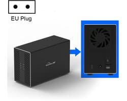 Blueendless Type-C / USB-C-interface 3,5 inch 2 Bay RAID Combination Array HDD externe behuizing (EU-stekker)