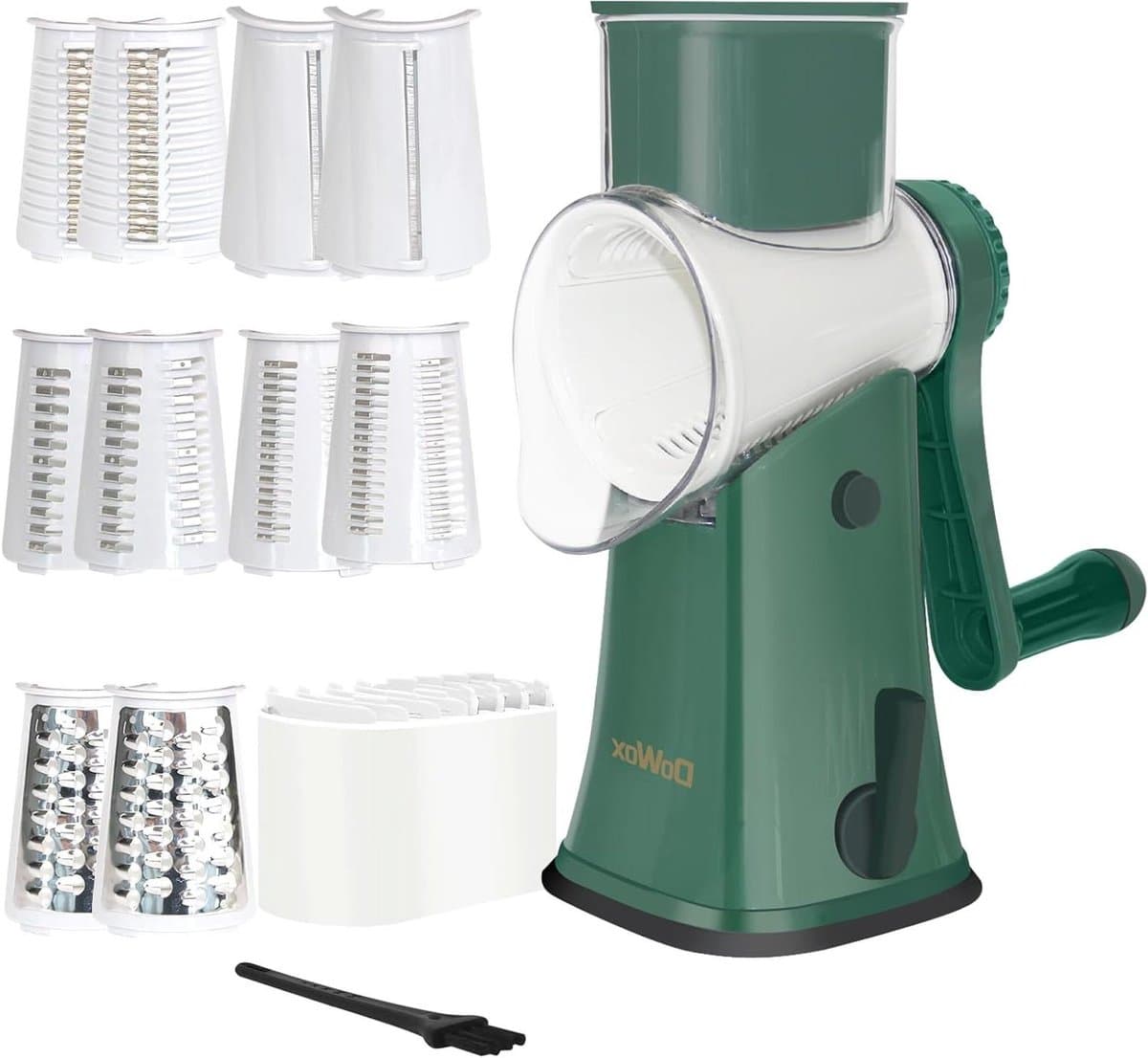 Kaasrasp Groentesnijder - Snijmachine Keuken - Maaltijden Bereiden - 5-in-1 Messensysteem - 19 x 14.5 x 29 cm - Groen — afbeelding 1