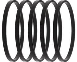 SnelShoppen - Carburetor Vervangingsset, Float Bowl, Rubber Seals, 5 Stuks, 47mm OD, 45mm ID, Voor Tecumseh Grasmaaier, Zwart