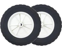 SnelShoppen - 2x Ø200mm Vervangwielen voor Grasmaaier, Kar, Luchtcompressor, Rubber Loopwielen, 12.7mm Asdiameter, Duurzaam en Gripvast