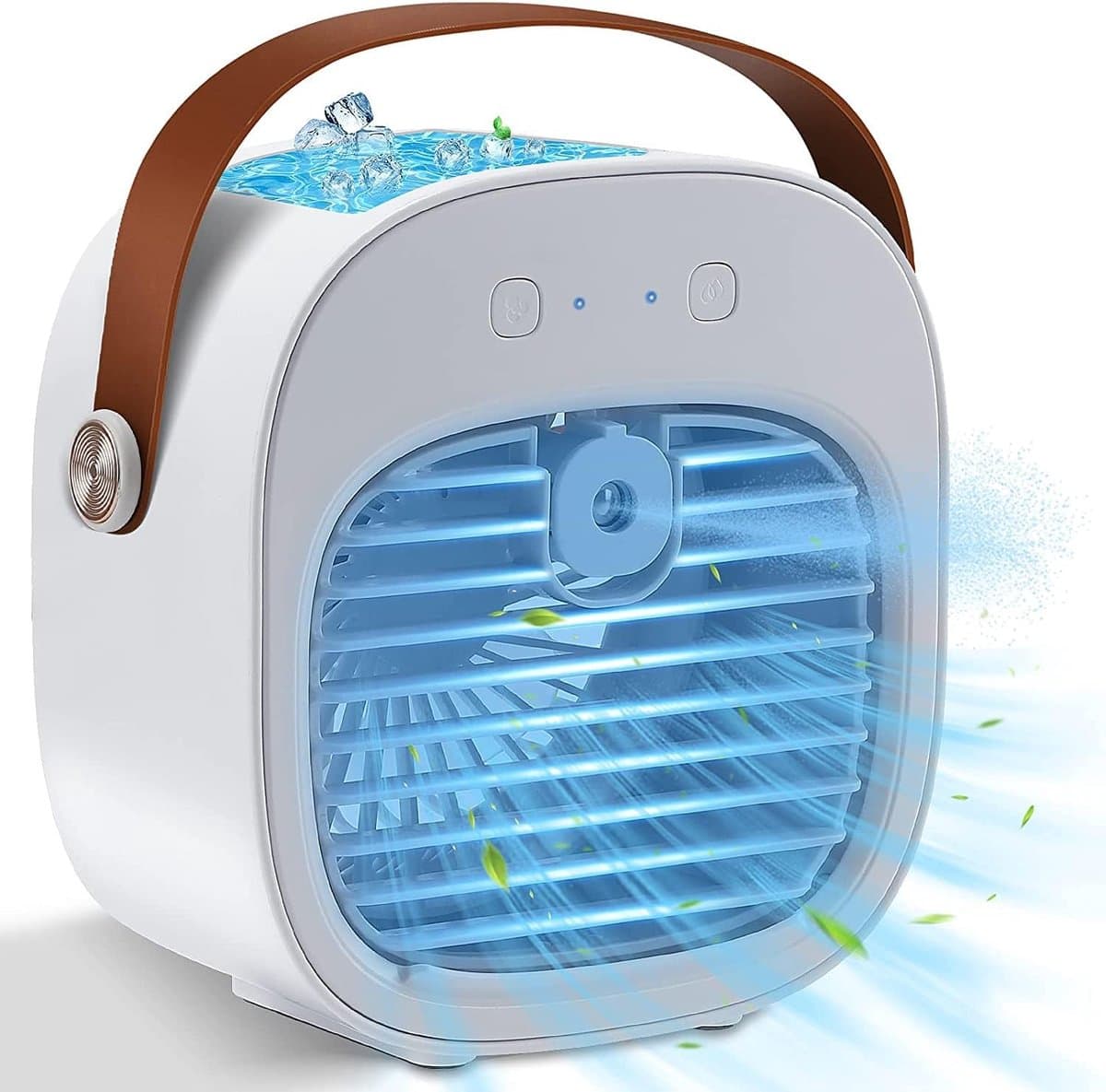 Draagbare airconditioner, mini oplaadbare airconditioner, persoonlijke luchtkoeler, kleine tafelairconditioner, geschikt voor slaapkamers, kantoren en buiten (wit). — afbeelding 1