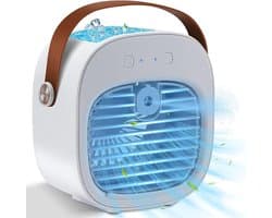 Draagbare airconditioner, mini oplaadbare airconditioner, persoonlijke luchtkoeler, kleine tafelairconditioner, geschikt voor slaapkamers, kantoren en buiten (wit).