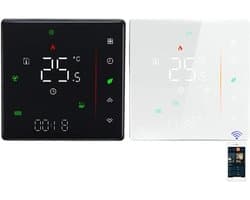 Slimme Thermostaat - Kamertemperatuurregelaar WiFi - Energie Besparen - Afstandsbediening via App - 95-240VAC - Zwart