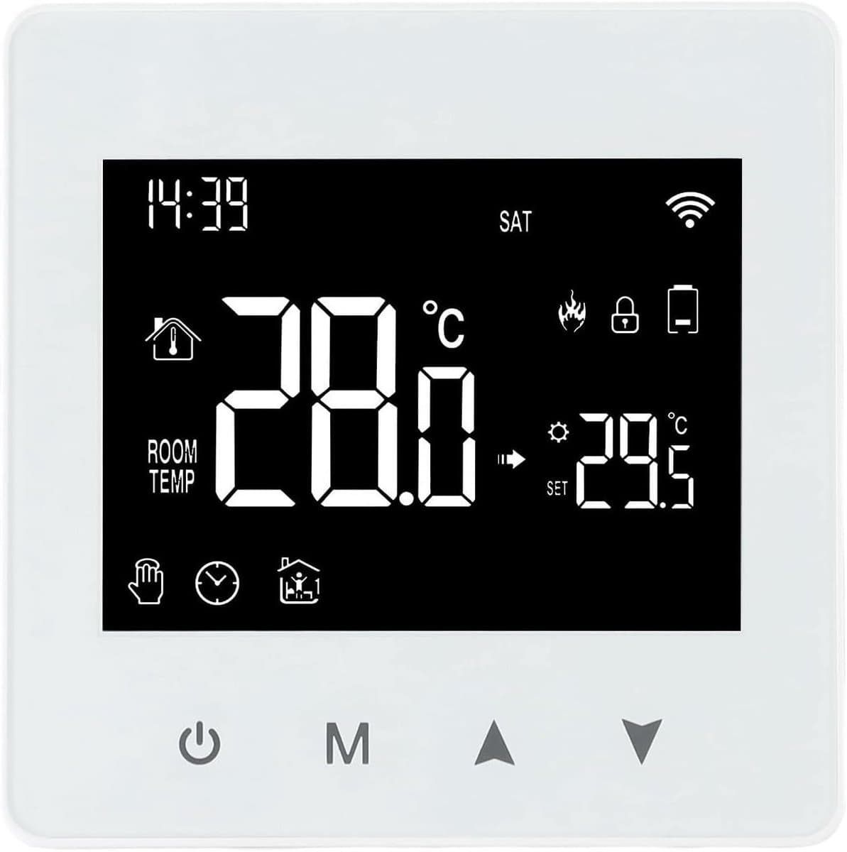 Slimme Thermostaatkraan - Programmeerbare Thermostaat - Verwarming Regelen - Batterijgevoed - 86x86mm - Wit — afbeelding 1
