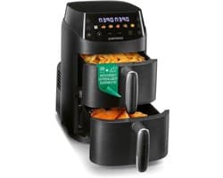 Heteluchtfriteuse Dubbele Kamer - Airfryer Duo - Gezond Koken - Twee Gerechten Tegelijk - 5 Liter - Zwart