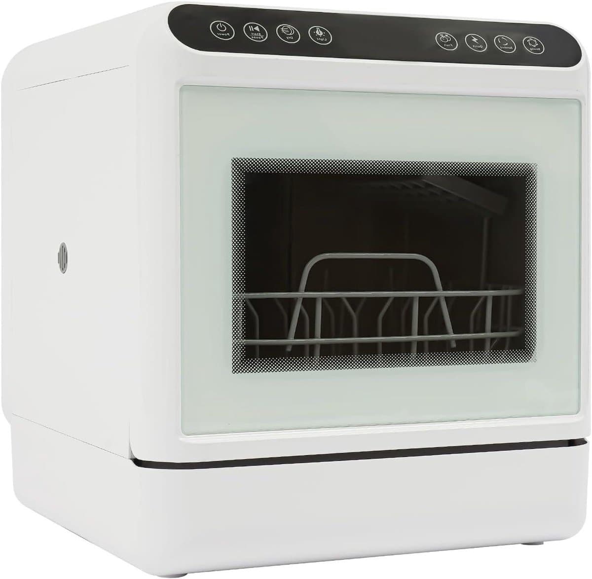 Tafelvaatwasser - Mini vaatwasser - Snel servies reinigen - Compact met glazen front - 41 x 46 x 46 cm — afbeelding 1