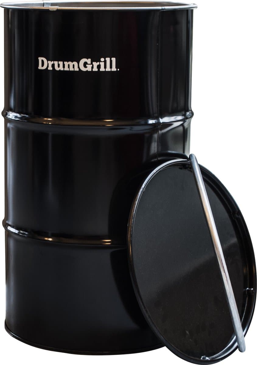 Barrelkings Drumgrill BBQ- Houtskoolbarbecue vuurton- olievat medium 48 X 82 Cm zwart — afbeelding 1