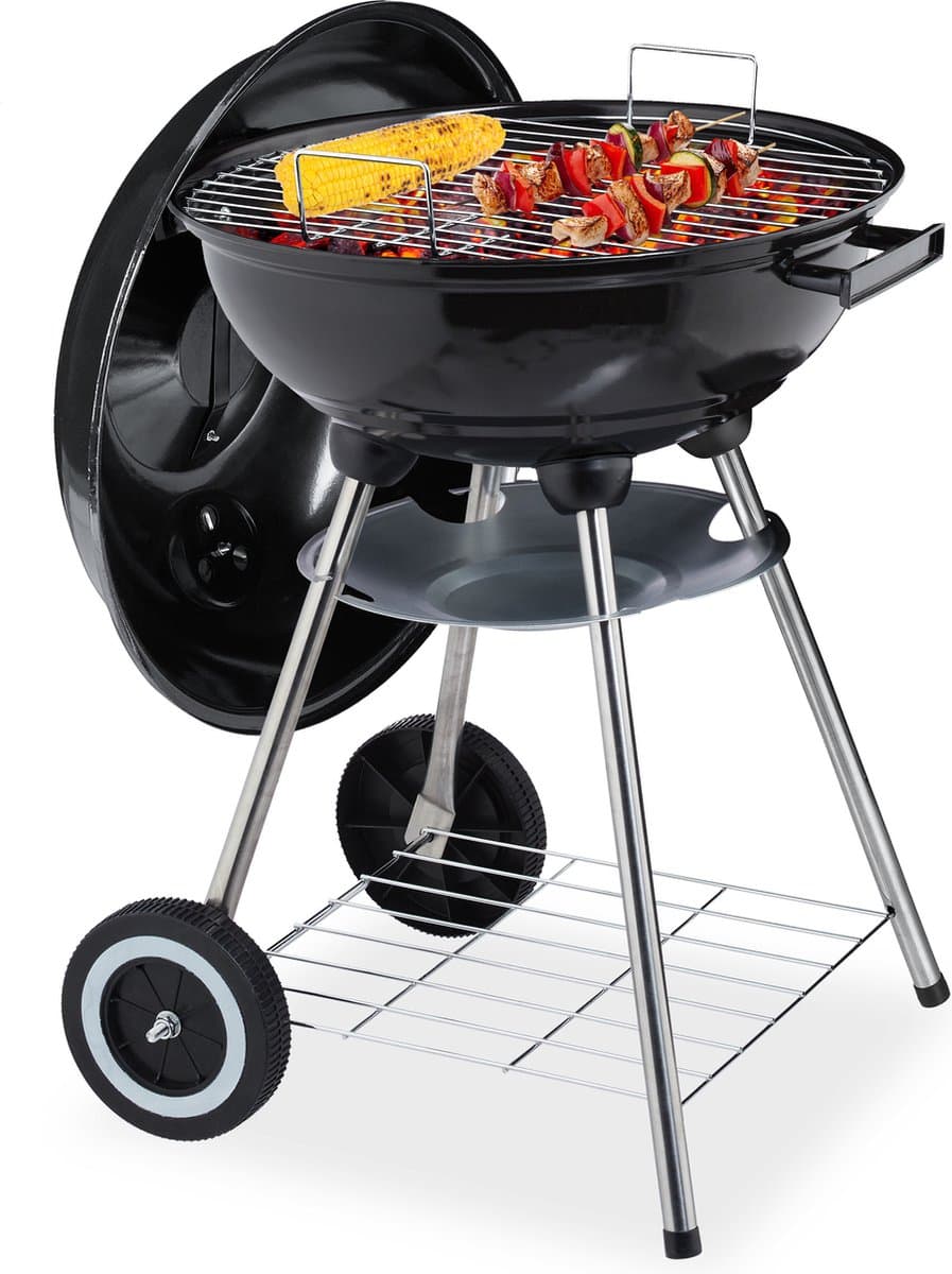 Houtskool bbq met deksel - Ø 40 cm - wielen — afbeelding 1