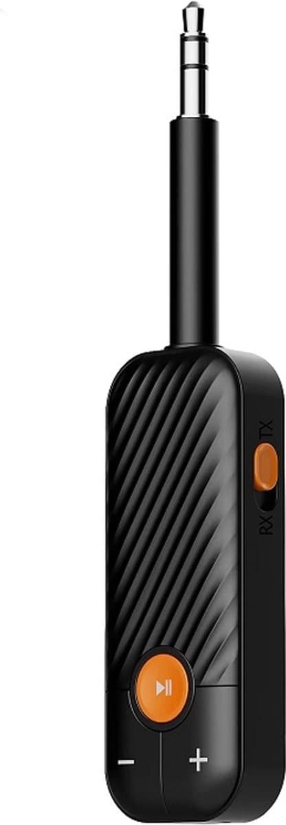 Provium Bluetooth 5.2 audio transmitter en receiver - o.a. voor verbinden airpods, koptelefoon - 3.5mm jack AUX - 20 uur batterij - speaker - bluetooth zender en ontvanger - auto draadloos - zwart — afbeelding 1