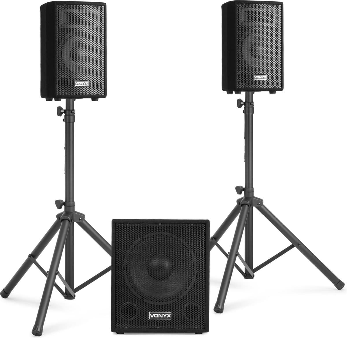 Geluidsinstallatie met Bluetooth - Vonyx VX0812BT - Geluidsinstallatie compleet met subwoofer en tops - 800W — afbeelding 1