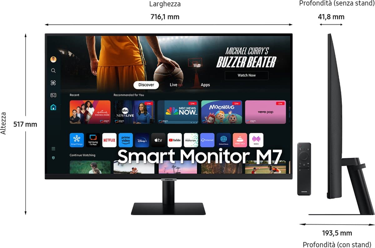 Samsung 32" Smart Monitor M7 M70D UHD — afbeelding 1