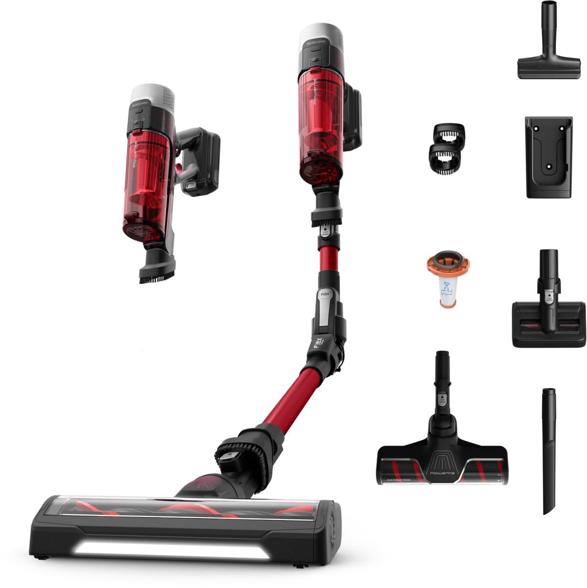 Rowenta X-Force Flex 9.60 RH2099 - Steelstofzuiger - Draadloos - 100 Airwatt - Flexibele Buis - Met parketborstel (voor harde vloeren) - 45 min. gebruikstijd - LED verlichting zuigmond — afbeelding 1