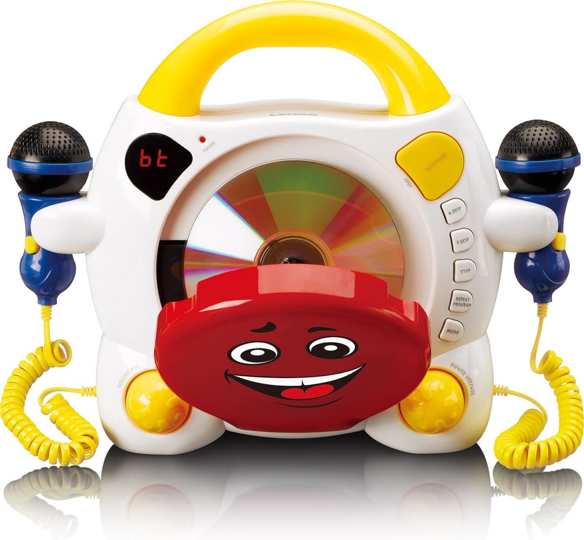 Lenco Karaokeset voor Kinderen – Draagbare CD-speler met Microfoons – Stickerblad om zelf te versieren — afbeelding 1
