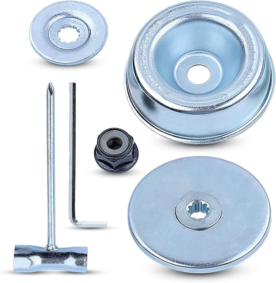 Adapterset met aansluitingen en verloopstukken geschikt voor Stihl FS55, FS70R, FS80, FS90, FS110, FS120 en andere modellen voor eenvoudige montage en gebruiksgemak — afbeelding 1