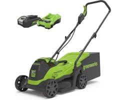 Draadloze Accu Grasmaaier voor Kleine Gazons tot 140 m² | 33 cm Maaibreedte met 30L Zak | 24V Batterij en Oplader