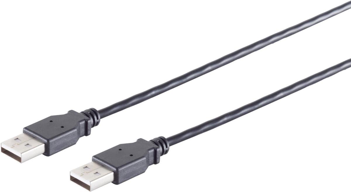 1x USB-A-aansluitkabel, 2.0, zwart, 0,5 m – Met deze standaard USB-kabel kunt u bijvoorbeeld een externe harde schijf op uw pc aansluiten. — afbeelding 1