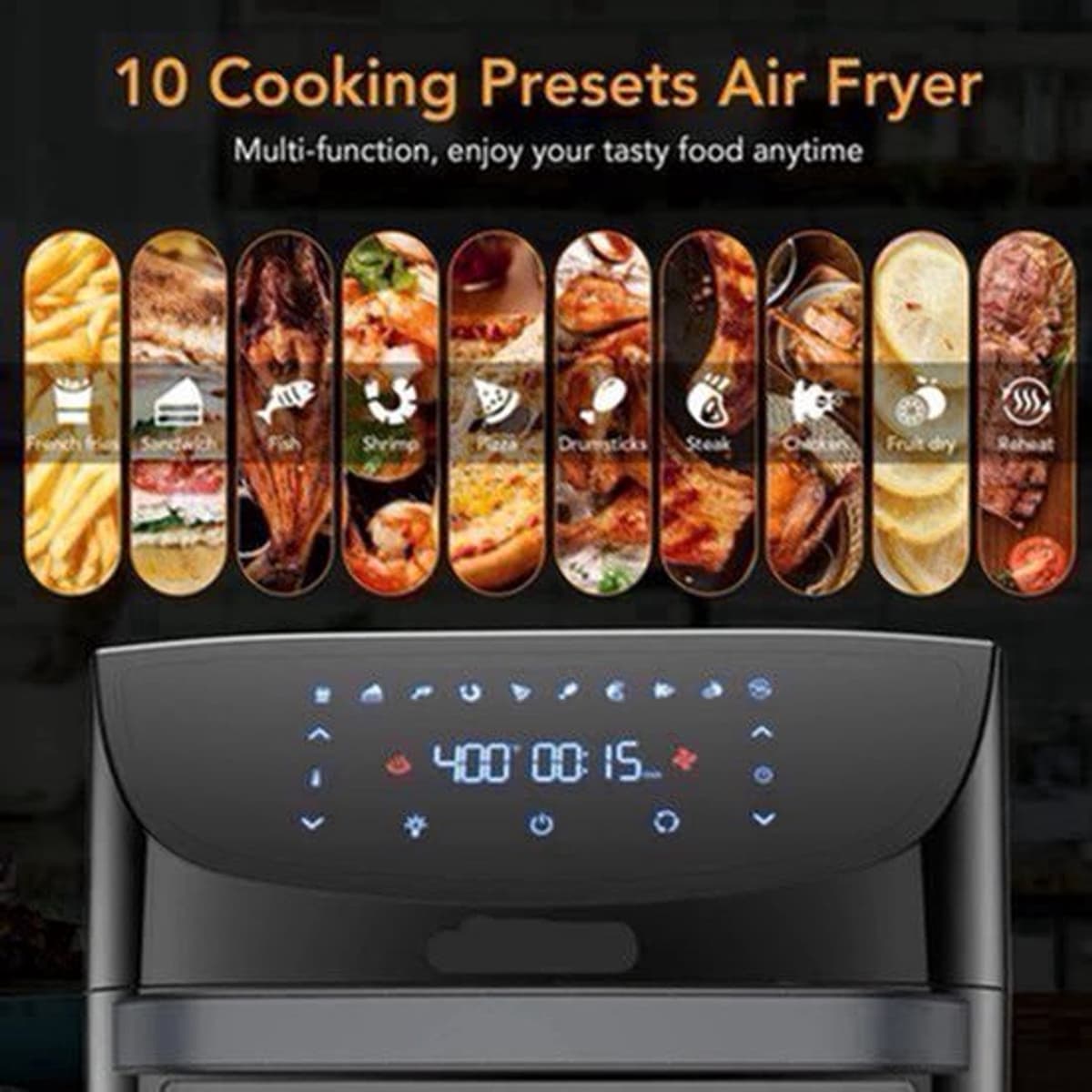 Airfryer - 18L – Heteluchtfriteuse - 10-in-1 Digitale Convectie Oven – 1800W - Airfryer en Toaster Combinatie – Groot Formaat - met LED Scherm - Meerdere Rekniveau's — afbeelding 1