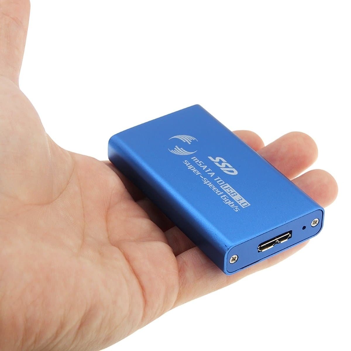 6 gb / s mSATA Solid State Disk SSD naar USB 3.0 harde schijfbehuizing (blauw) — afbeelding 1