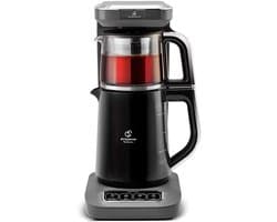 KARACA- Caysever Robotea Pro- 4 in 1- Engelse Versie - Theemaker-Space Grey-Sprekende Automatische waterkoker en filterkoffiezetapparaat, 2500 W, space gray, theemaker, ZONDER BLUETOOTH