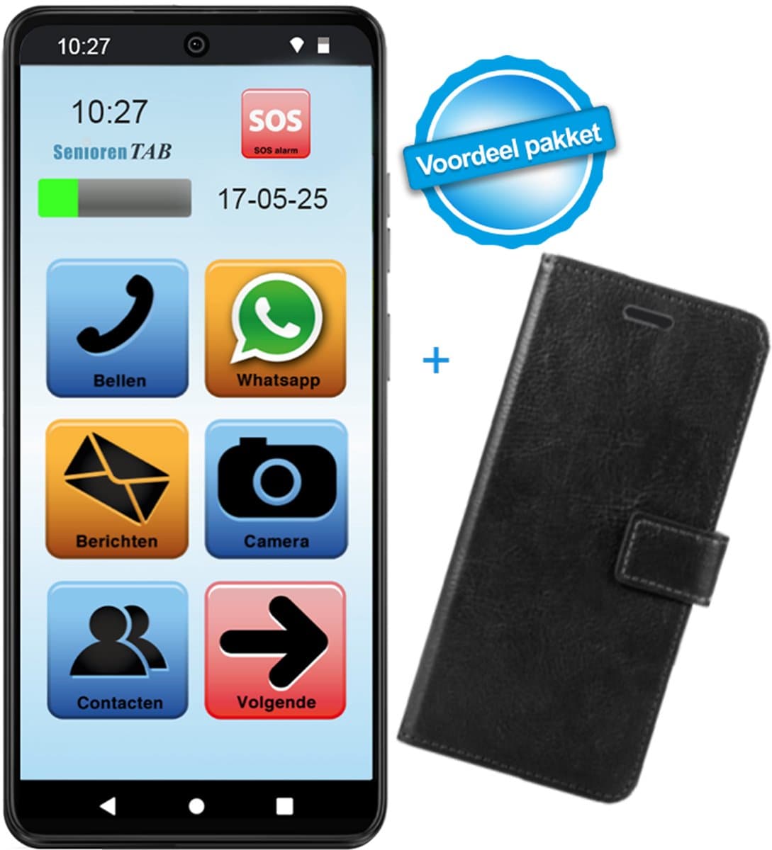 SeniorenTAB M Voordeelpakket - Senioren Smartphone op basis van Motorola - 64GB - 6.6 inch scherm - Inclusief Beschermhoes — afbeelding 1