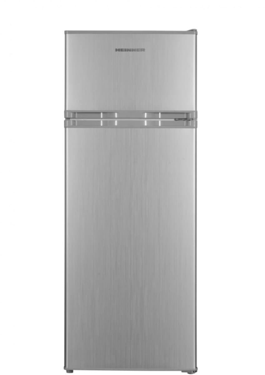 Heinner HF-H2206SE++ Koel-vriescombinatie – 206 L – LED-verlichting – Omkeerbare Deur – Instelbare Thermostaat – Zilver – 5 Jaar Garantie — afbeelding 1