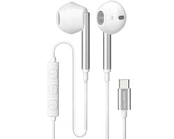 Soundtrex Oortjes met Draad USB-C - Bedrade Oordopjes met Microfoon - Geschikt voor Smartphones en Tablets - Wit