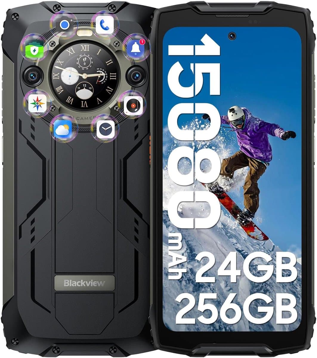 Blackview BV9300 Pro - Robuuste Smartphone - 24GB RAM - 256GB - 15080mAh - 120Hz 6.7" FHD - Dual 4G LTE - 64MP+32MP - IP68 Waterdicht - 1.32" Achterkant Dsiplay - NFC - GPS - Zwart — afbeelding 1