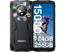 Blackview BV9300 Pro - Robuuste Smartphone - 24GB RAM - 256GB - 15080mAh - 120Hz 6.7" FHD - Dual 4G LTE - 64MP+32MP - IP68 Waterdicht - 1.32" Achterkant Dsiplay - NFC - GPS - Zwart