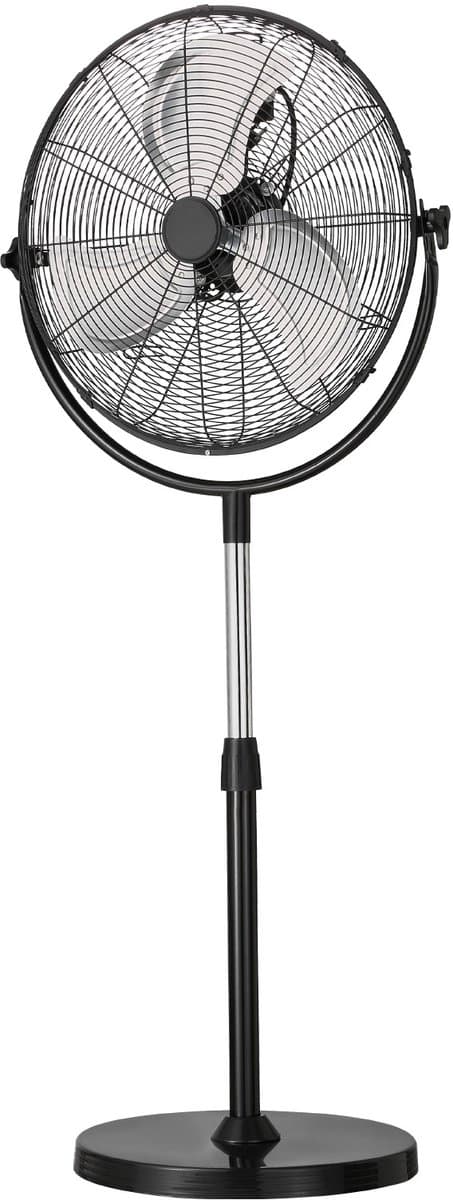 Industriële Staande Ventilator, Diameter 560 mm, Hoogte Verstelbaar van 115-147 cm, met 3 Snelheidsstanden, Ideaal voor Woonkamer, Huis en Kantoor, Zwart — afbeelding 1