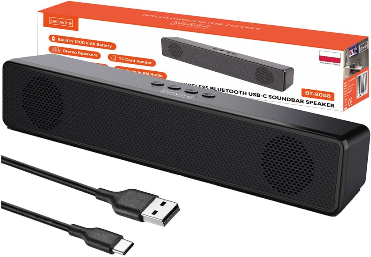 Soundbar - Zeniwre - BT-S058 - Soundbar voor TV met Dolby Atmos - Draadloze Bluetooth Speaker - AUX - USB 3.0/2.0 - Mini Jack 3,5 mm - Ingebouwde FM-radio - Ingebouwde ruisonderdrukking — afbeelding 1