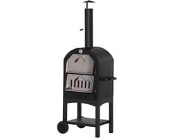 Thuys – Pizza Oven Buiten – Pellet Pizza Oven – Houtgestookte – 54 x 161 x 161cm – Zwart