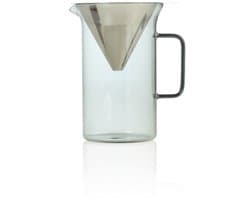 AdHoc Pour Over Koffiezetter Impact - 600 ml - Incl. Permanent RVS Filter - Mondgeblazen Glas - Grijs
