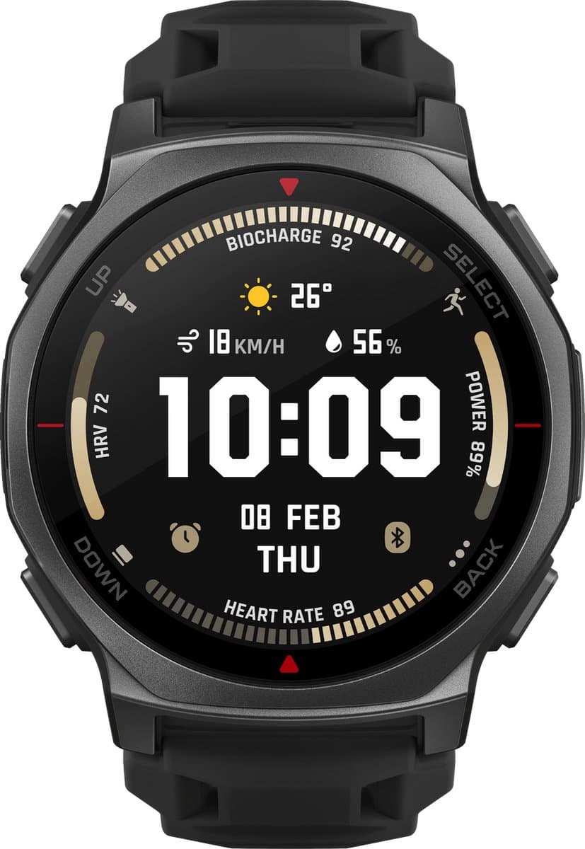 Amazfit T-rex 3 Pro 3,35 cm (1.32") AMOLED 44 mm Digitaal 466 x 466 Pixels Touchscreen Zwart Wifi GPS — afbeelding 1