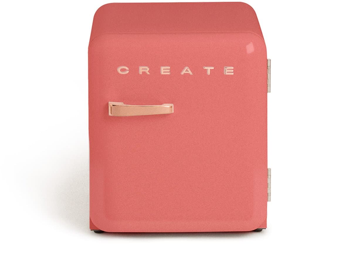 CREATE - Koelkast in retrostijl - Terracotta - Handvat Roségoud - FRIDGE RETRO 48L — afbeelding 1